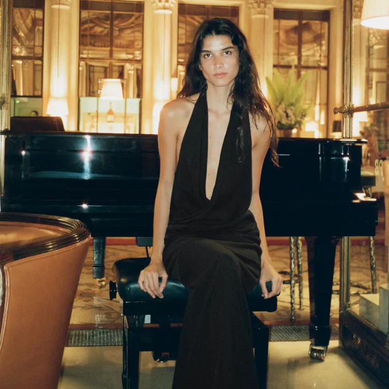 Vestido MIDI fluido drapeado