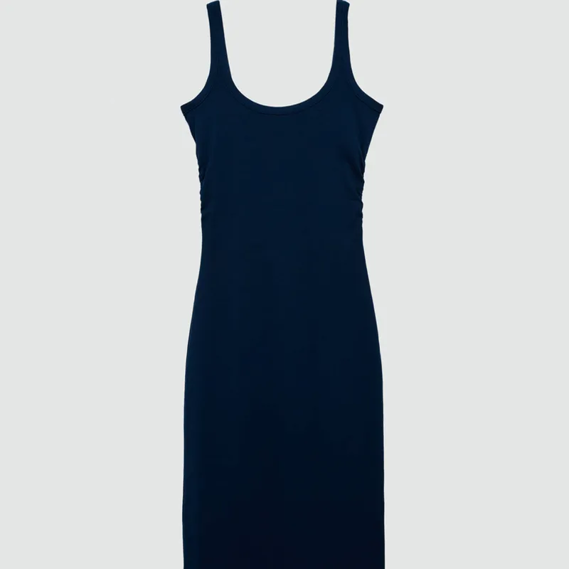 Vestido Midi Frunces Tirantes