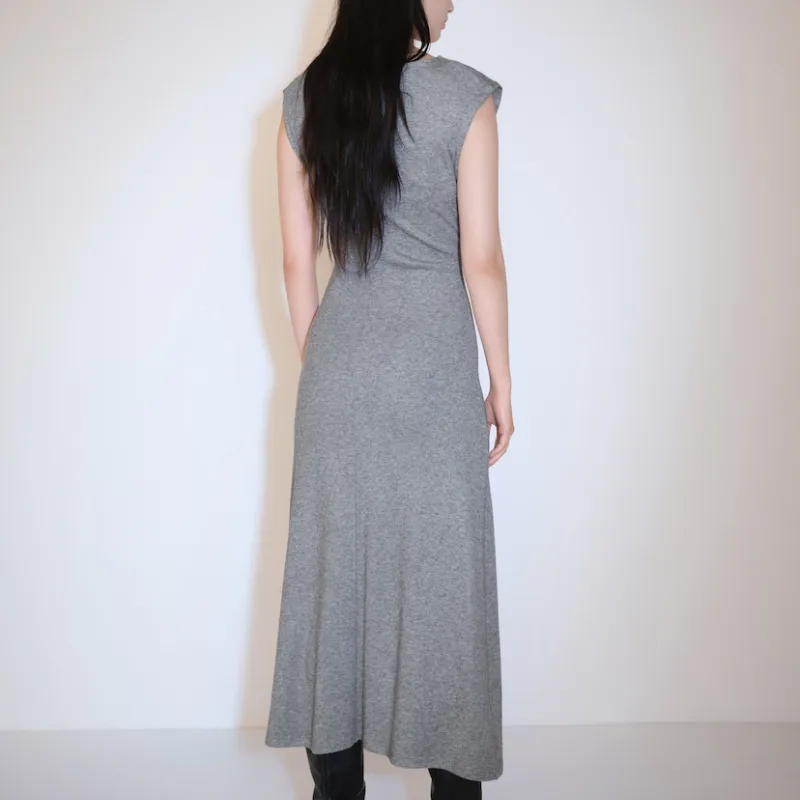 Vestido MIDI hombros estructurados