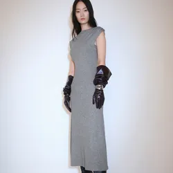 Vestido MIDI hombros estructurados