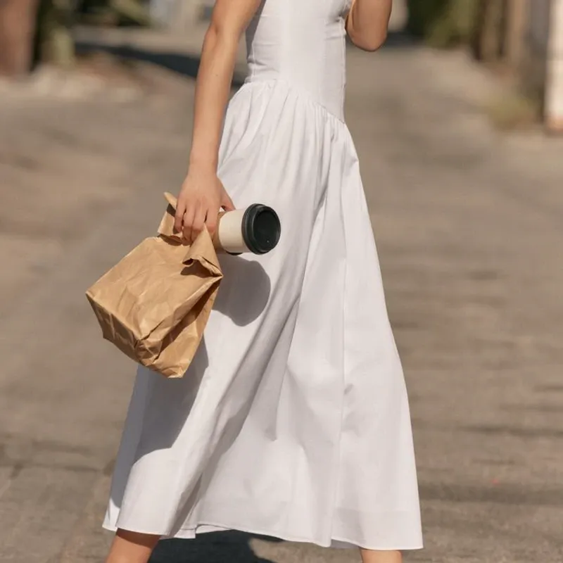 VESTIDO MIDI POPELÍN CORSETERO