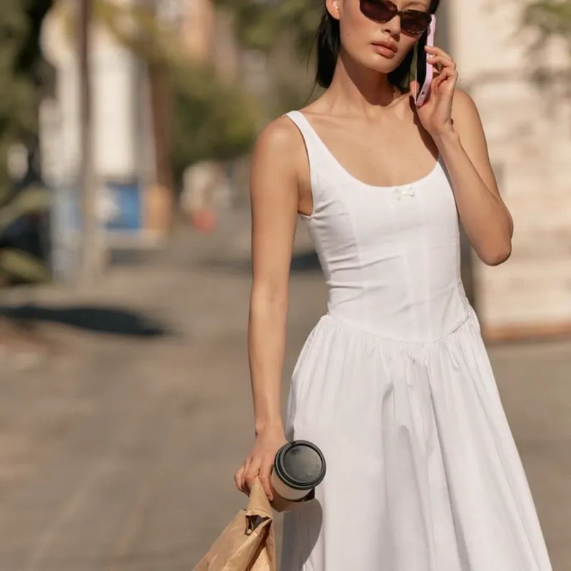 VESTIDO MIDI POPELÍN CORSETERO