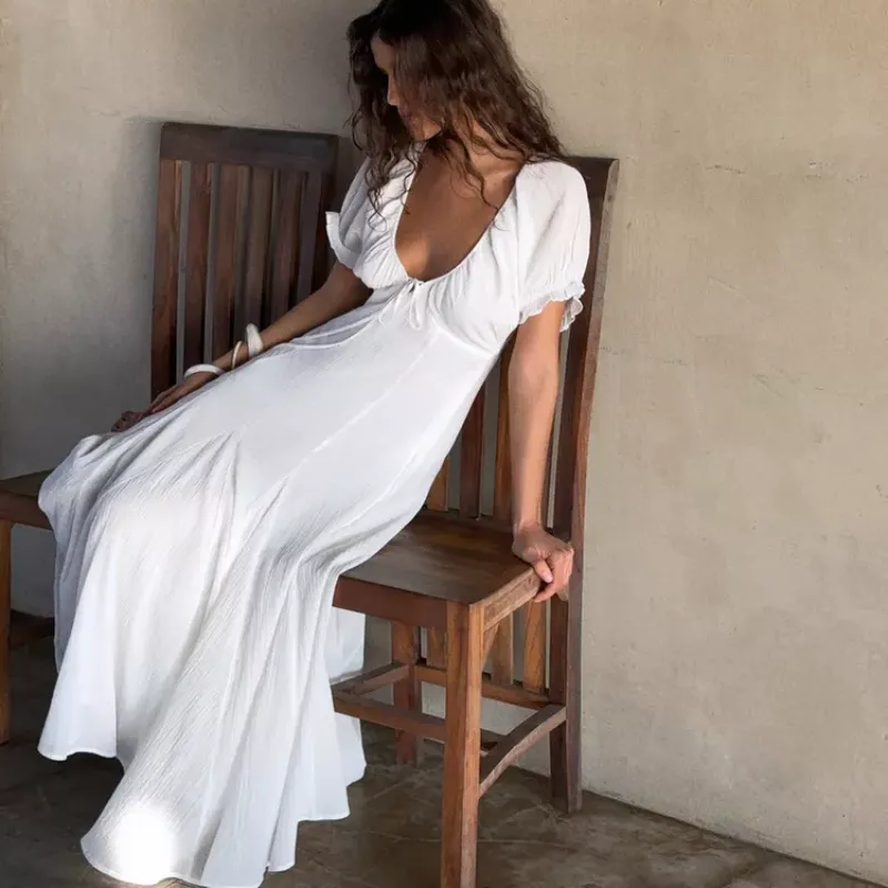 Vestido Mido Gasa Godets