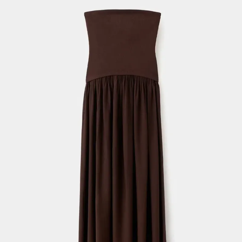 Vestido Palabra de Honor Combinado