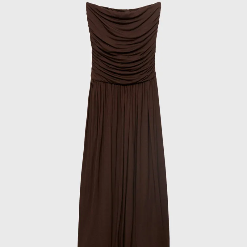 Vestido Palabra de Honor Combinado