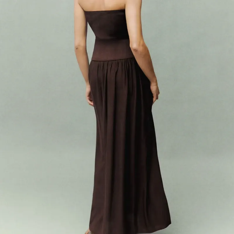 Vestido Palabra de Honor Combinado