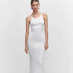 Vestido punto abertura crudo