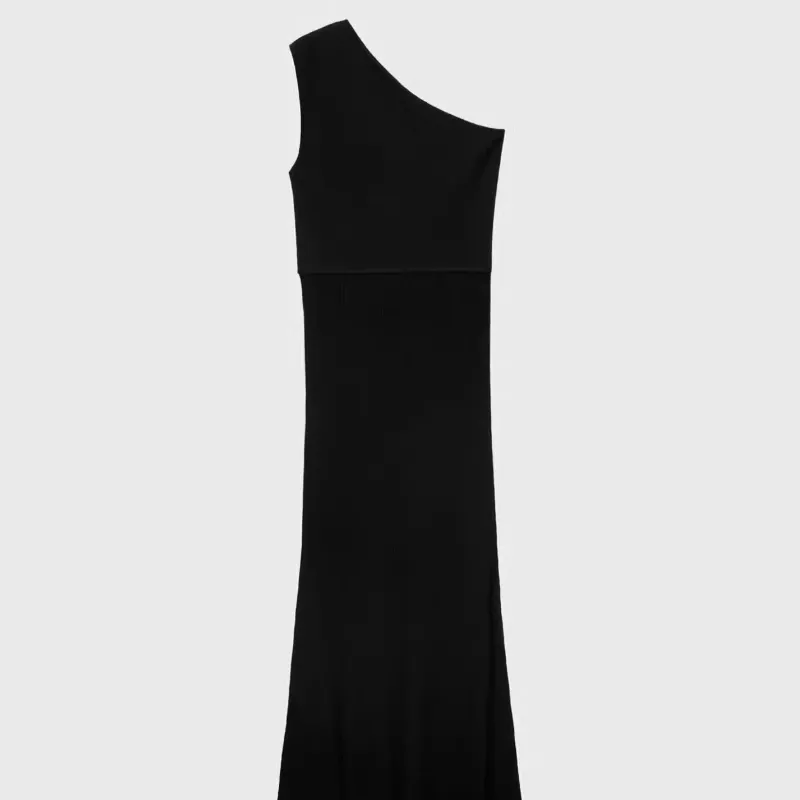 Vestido Punto Combinado Asimétrico