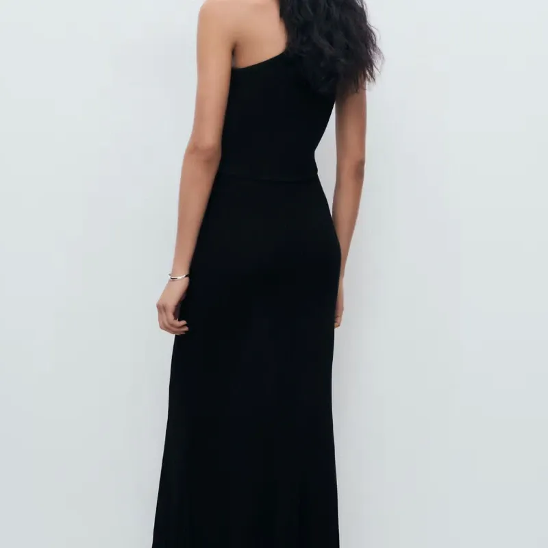 Vestido Punto Combinado Asimétrico