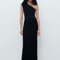 Vestido Punto Combinado Asimétrico