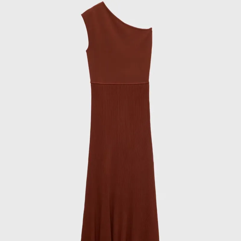 Vestido Punto Combinado Asimétrico