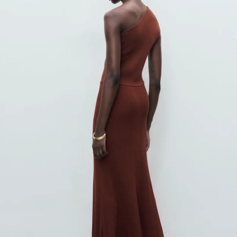 Vestido Punto Combinado Asimétrico