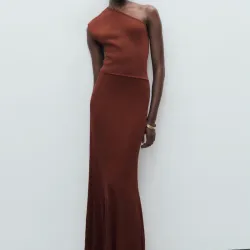 Vestido Punto Combinado Asimétrico