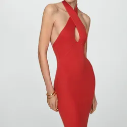 Vestido Punto Cuello Halter
