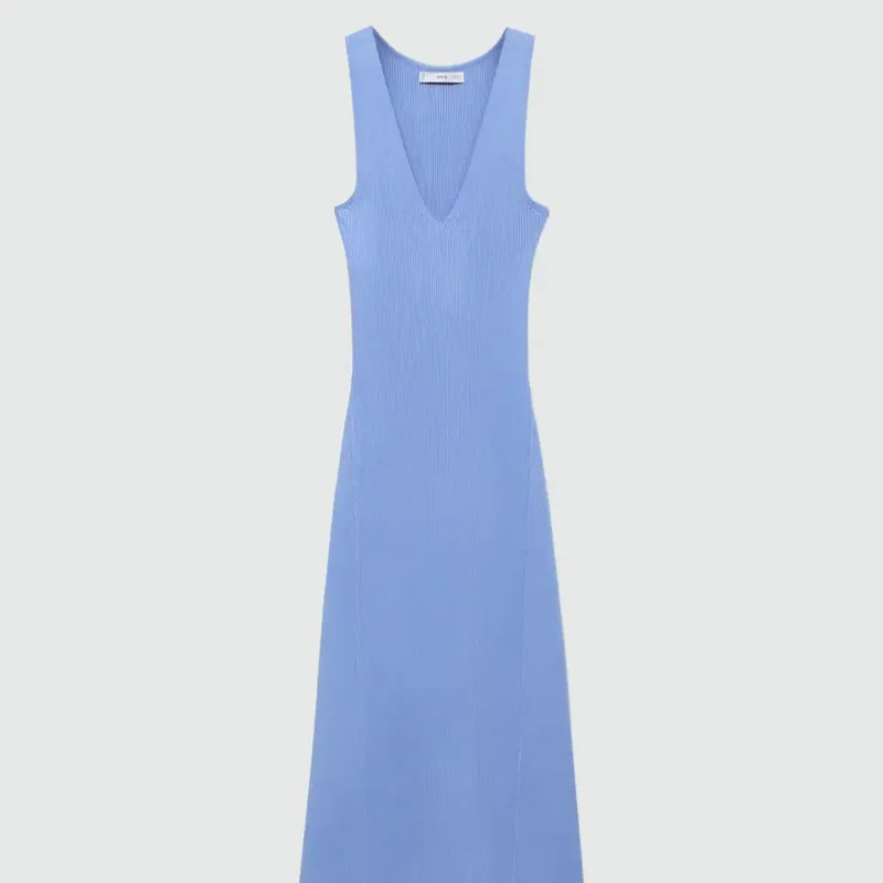 Vestido Punto Escote Pico