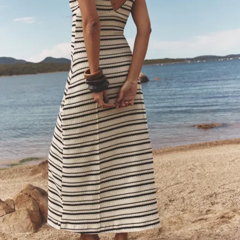 Vestido Rayas Escote