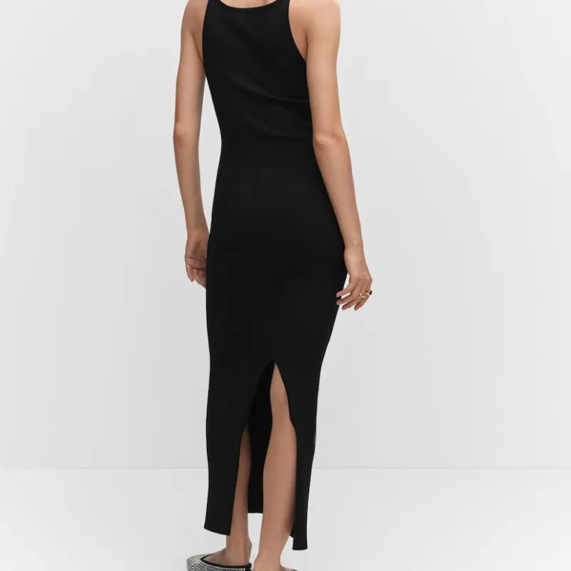 Vestido side slit knit 