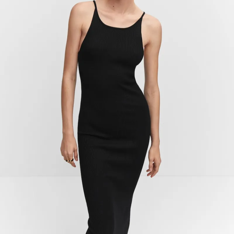 Vestido side slit knit 