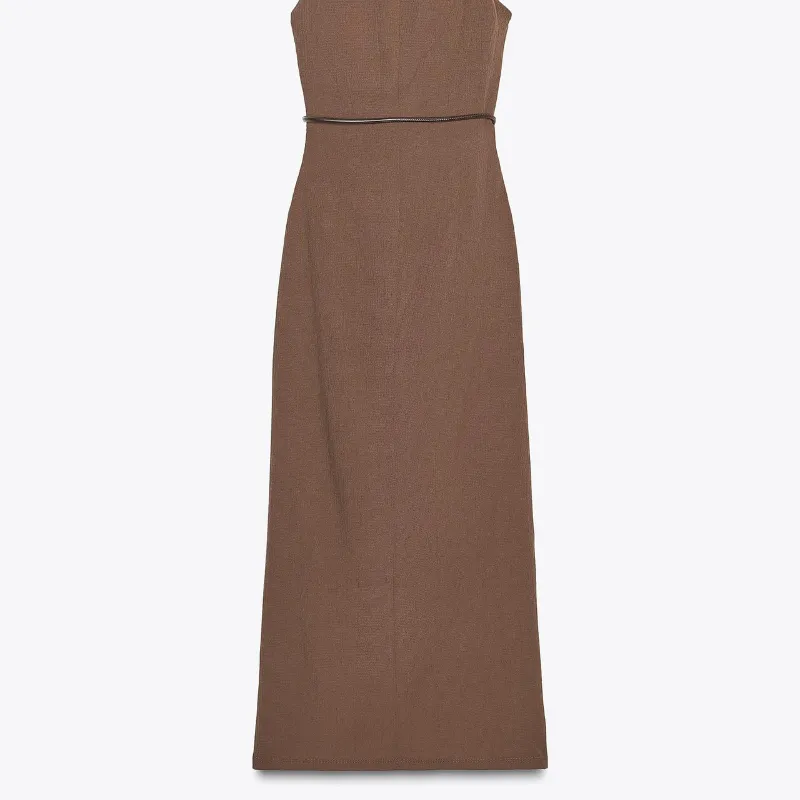 Vestido Textura Cinturón 