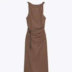 Vestido Textura Cinturón 