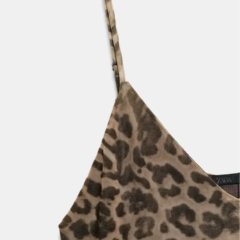 Vestido Tul Estampado Animal
