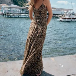 Vestido Tul Estampado Animal