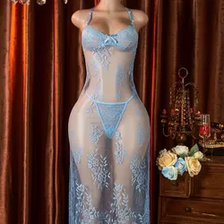 Conjunto de Lencería con mallas transparente