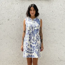 Vestido Bordado azul