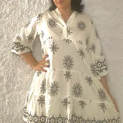 Vestido Mangas cortas de estampados 