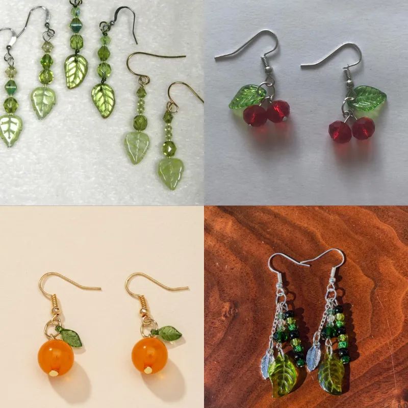 Aretes bonitos🍒🍃🍊