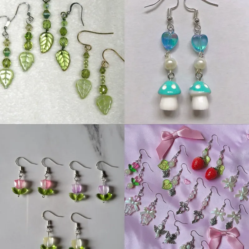 Aretes bonitos 🌷🦋🍃🍓