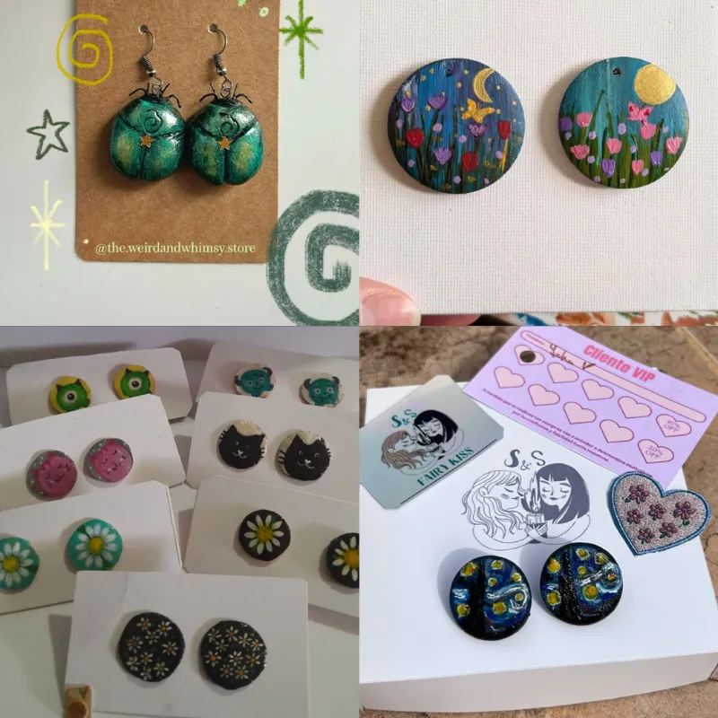 Aretes pintados a mano🌀