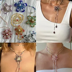 Collar trabajado con flor 🌸