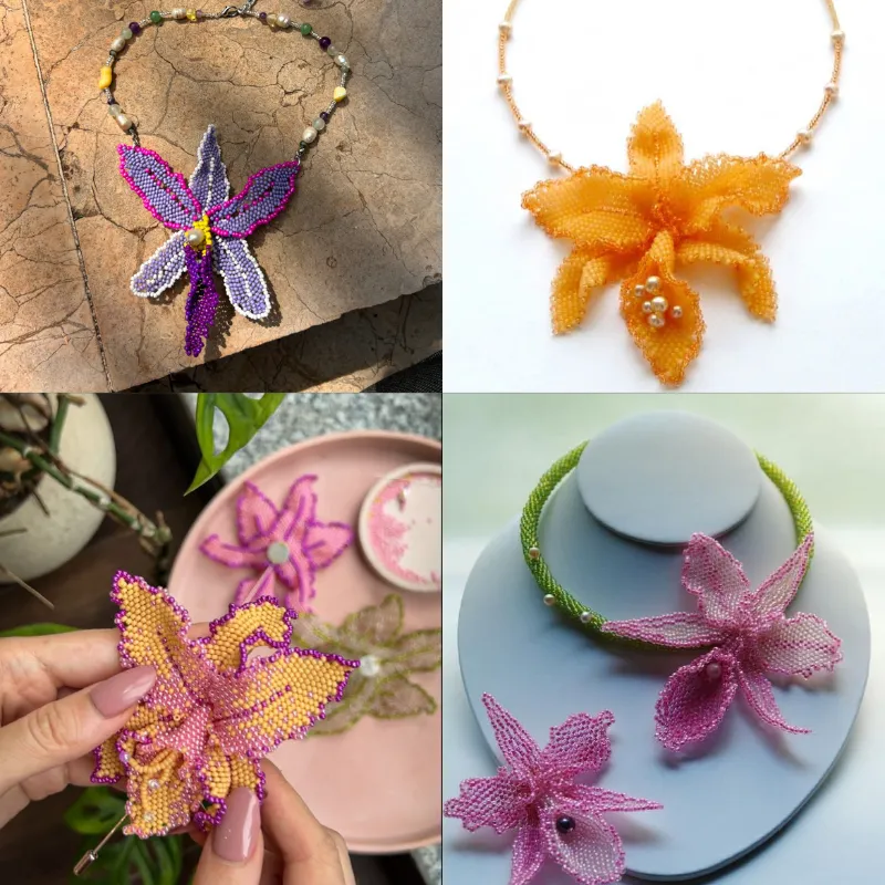 Collares de orquídeas🌸