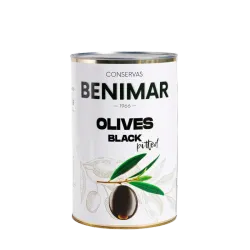 Aceitunas negras deshuesadas marca Benimar 370 ml