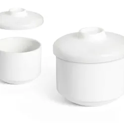 Azucarero de porcelana blanca