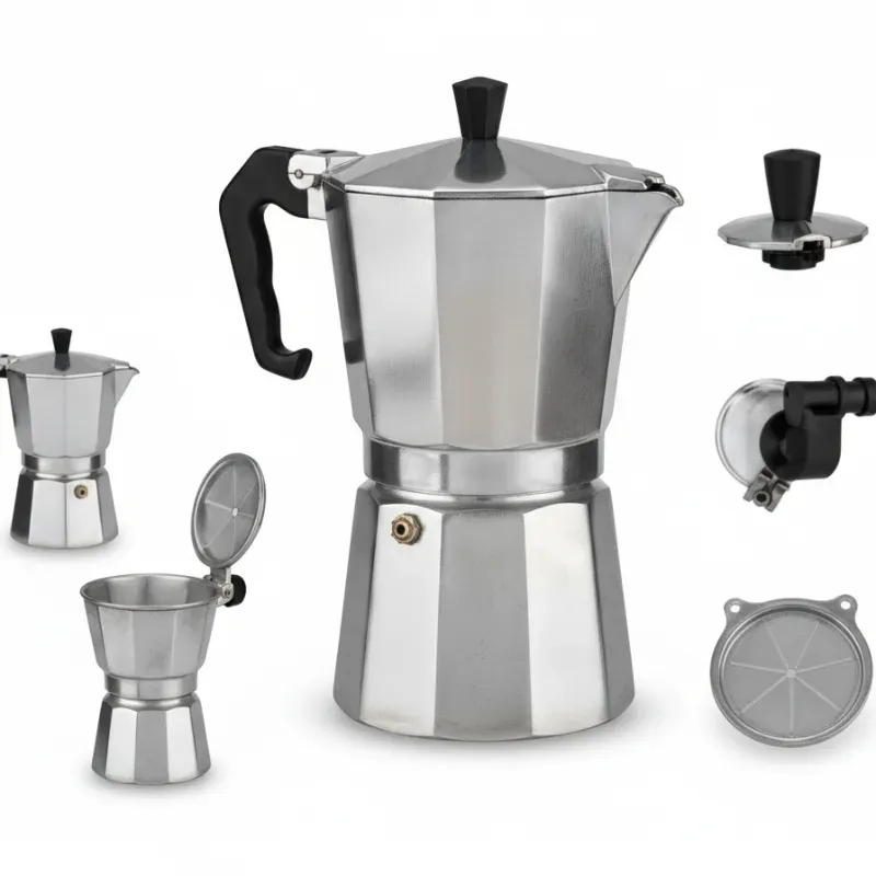 Cafetera de aluminio 6 tazas con asa