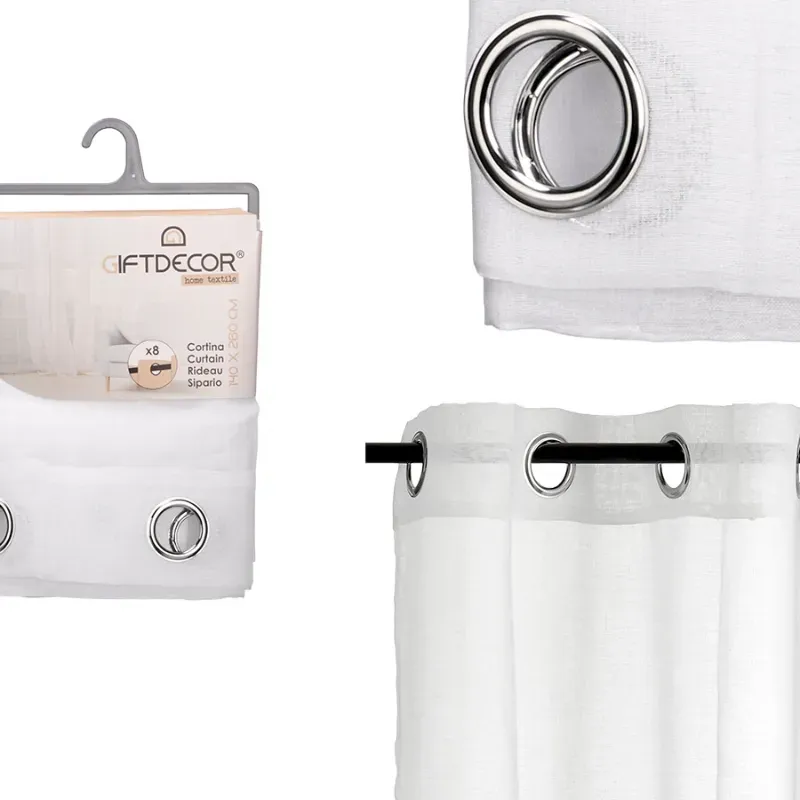 Cortinas (140 x 260 cm) visillo blanca 