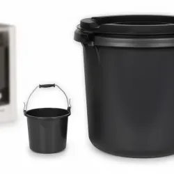 Cubo de asa plástica gris 10 L