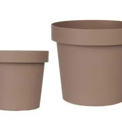 Maceta plástica marrón (25 cm diámetro)