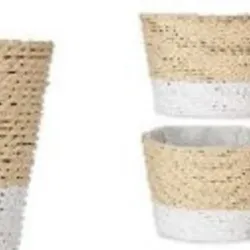 Macetero cuerda (10 x 10 cm) blanco natural