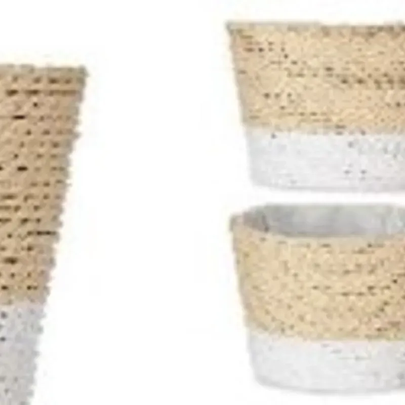 Macetero cuerda (10 x 10 cm) blanco natural