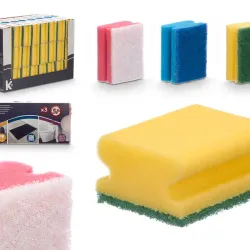 Set 3 estropajos triple uso (colores variados)