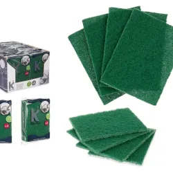 Set 4 estropajos verdes fibra extra
