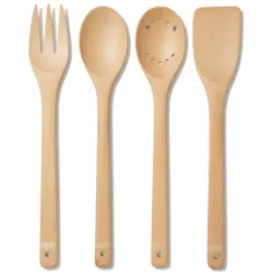 Set 4 utensilios de cocina de bambú