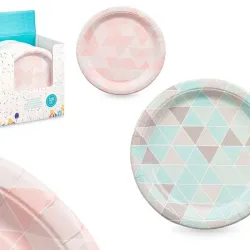 Set 6 platos de papel rombos (22 cm)