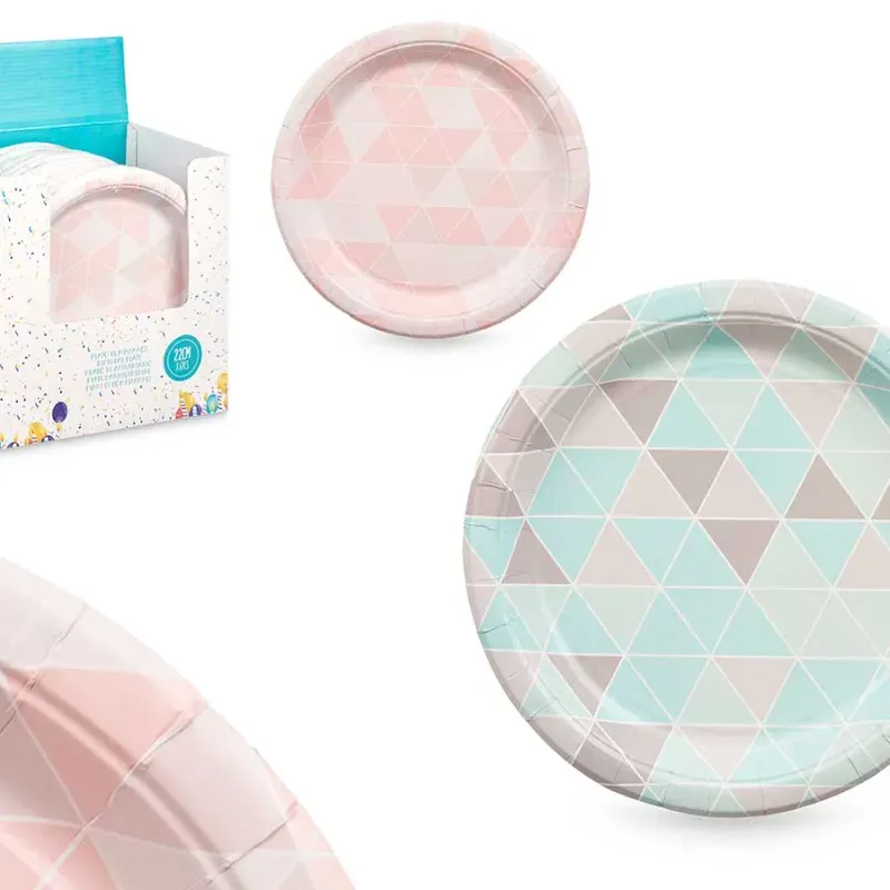 Set 6 platos de papel rombos (22 cm)
