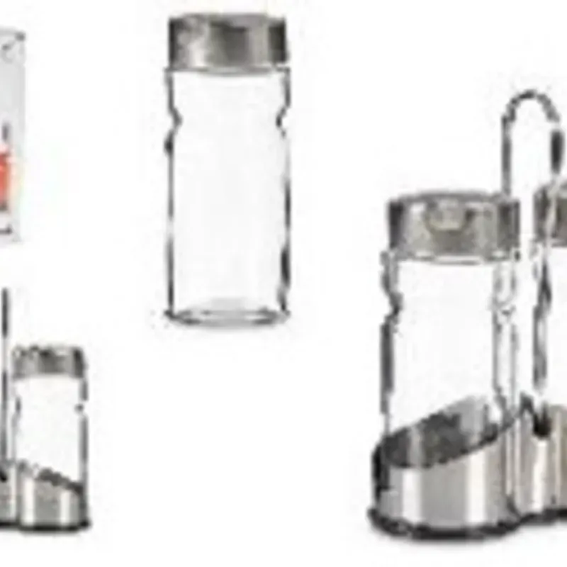 Set aceitera y vinagrera con soporte acero inoxidable