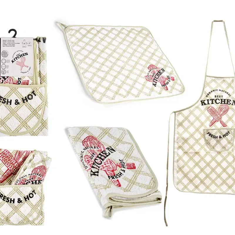 Set delantal paño cocina rizo fresh