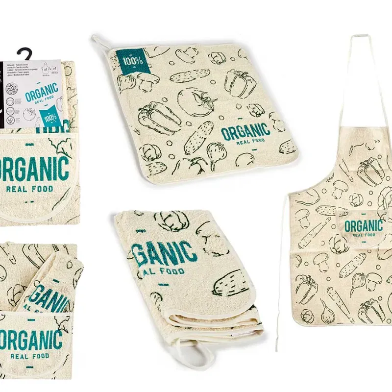 Set delantal paño cocina rizo orgánico